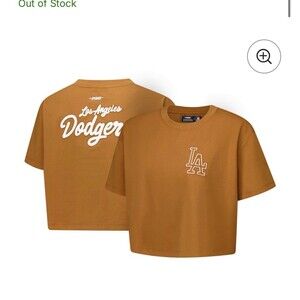 Women's Los Angeles Dodgers Pro Standard Brown Paint The City Cropped Boxy Tee
